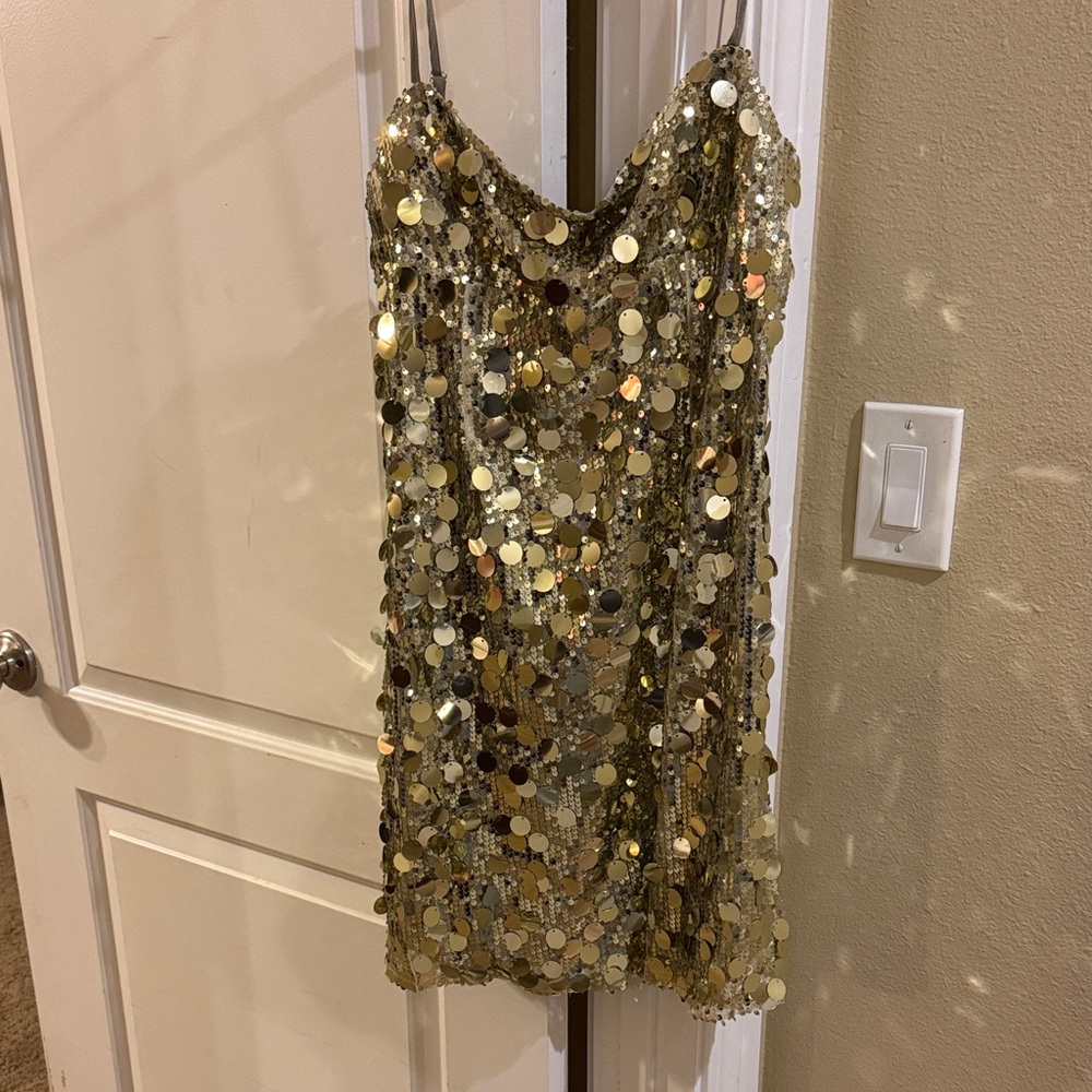 Showpo Gold Sequin Dress